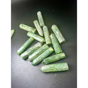 14 PCS Nephrite Jade Stone Obelisk Tower Natural Cut Polished 52-53 Mm